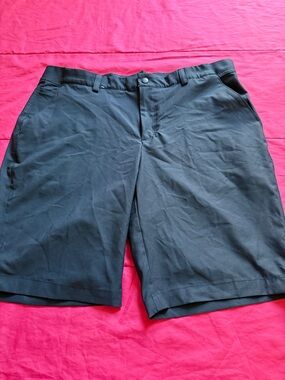 Greg Norman Collection Black Flat Front Performance Shorts